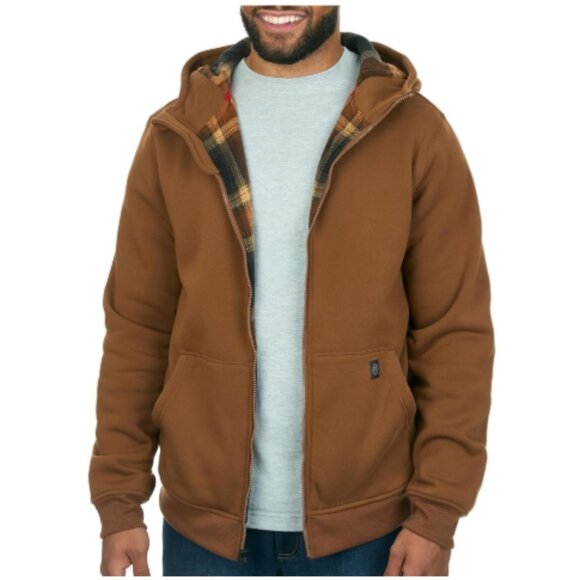 Coleman Men's Fleece Lined Full Zip Hoodie Sweatshirt Jacket Brown Medium NWT - Picture 1 of 9